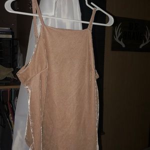 BABY PINK VELVET TANK TOP